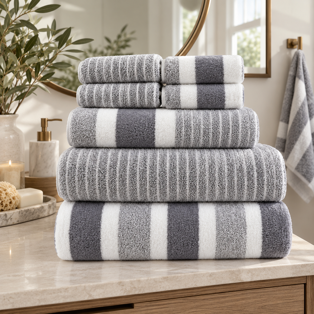 Striped Towel Set - 8pcs