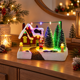 Christmas Village Scene with Lights
