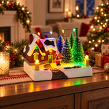 Christmas Village Scene with Lights