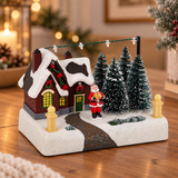 Christmas Village Scene with Lights