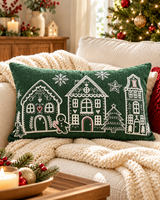 Embroidered Christmas Cushion Covers