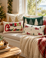 Embroidered Christmas Cushion Covers